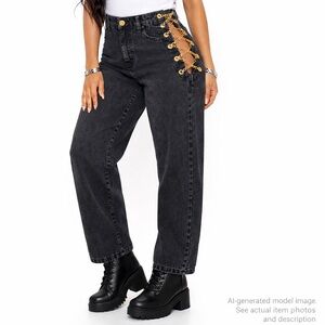 146. No1 Los Angeles Side Grommet Chain Pants Size S